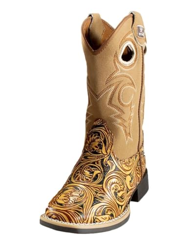 Twister Western Boots Girls Floral River Square Toe Tan 446009708