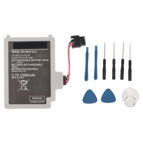 WUP 012 Batterie Gamepad 1500mAh Batterie de Lithium ION Rechargeable Compatible avec Wii U Wup 012 WUP 010 Gamepad Easy Installation Grey
