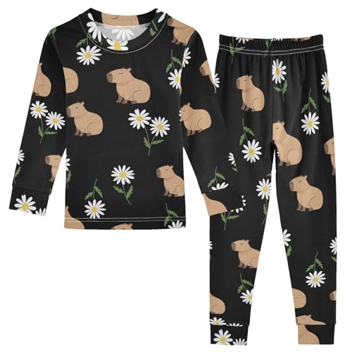 Pajama Sets Long Sleeve Cute Animals and Flowers Soft Comfy Sleepwear 2 Piece PJS 3-8T