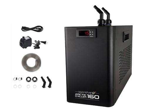 aqua nature Aquarium Arctic Chiller Water Chiller for Hydroponics System with Compressor Refrigeration Special Quiet Design for Fish Tank Axolotl Coral Reef Tank (AAC-160)(Suitable Upto 160ltr)