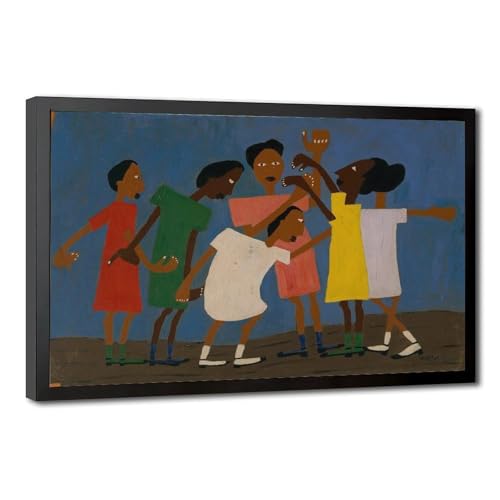 Impression sur toile William H. Johnson enfants dansant tableau deco murale