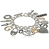 GUESS-Basic-Mixed-Metal-Logo-Charm-Toggle-Charm-Bracelet GUESS "Basic Mixed Metal Logo Charm Toggle Charm Bracelet