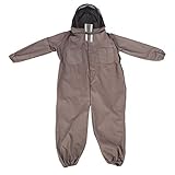 syuulcoiコットン養蜂スーツ、養蜂家向け、全身保護服、フード付きベール、ジッパーデザイン、通気性のある生地、耐久性のある素材、快適なフィット感、プロの蜂 (l)