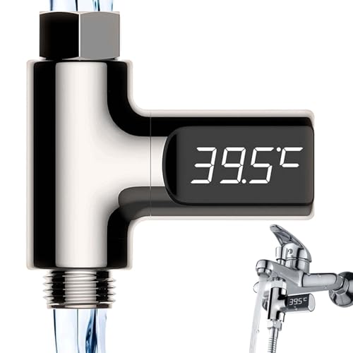 Digital Badethermometer, 5-85 ℃ Duschthermometer, 360 ° drehbarem Bildschirm Echtzeit Wasserdurchfluss Thermometer für Wassertemperatur, für Hauptküche-Badezimmer Duschthermometer