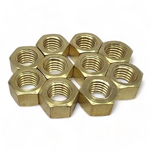 (10 Pack, 5/16 UNF) Brass Exhaust Manifold Nuts - Metric High Temp Inlet M8 M10 & UNF UNC