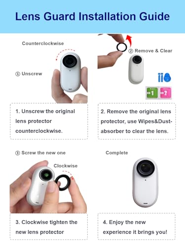 Image of iDaPro Screen + Lens Protector for Insta360 GO3S 9H Glass | 2 display + 1 lens + ABS box. Not for GO3. 9H hardness, anti-scratch, anti-bubble, HD clarity, easy installation