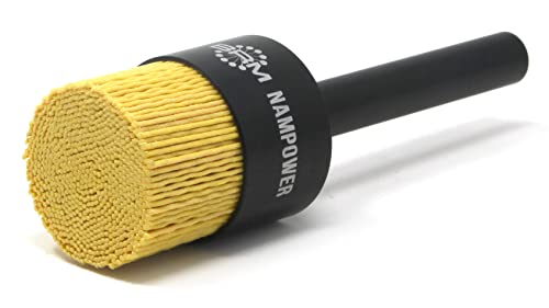 Image of BRM AEB11234120 NAMPOWER End Brush, 1.500 inch Diameter, 5.250 inch OAL, 120 Grit, Ceramic Abrasive Filament