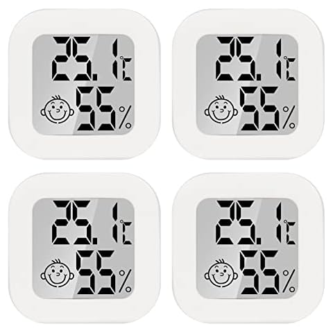 Mini LCD Thermometer, 4 Stück Digital Thermometer Innen Cover