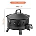 EcoNook 17.3 inch Portable Propane Fire Pits, Gas Fire Pit Bowl for Outside with Lid & Handle, Smokeless Gas Firebowl,Propane Firepit for Camping, Patio, Yard, Garden