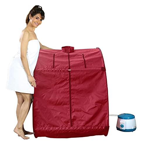 Kawachi Portable Home Steam Sauna Bath for Health and Beauty Spa at Home (I03-Red)