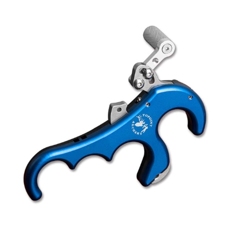 SHARROW Déclencheur d'arc à Poulies 4 Gâchette Au Pouce Aide Au Déclenchement de Tir à l'arc Accessoire d'arc à Poulies Déclencheur de Déclenchement de Doigt de Chasse (Bleu)