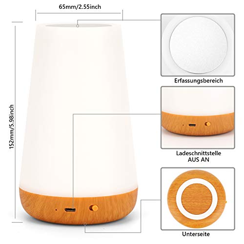 Cokvok Lampada da comodino a LED, cambia colore