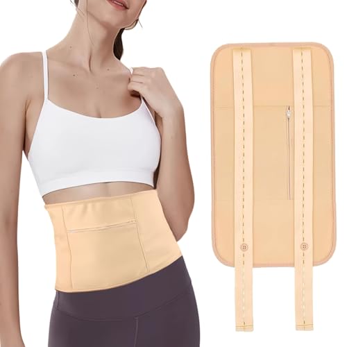 Castor Oil Wrap Reusable Castor Oil Compress Pack Wrap for Stomach, Liver Detox with Adjustable Elastic Strap - Machine Washable & Anti Oil Leak