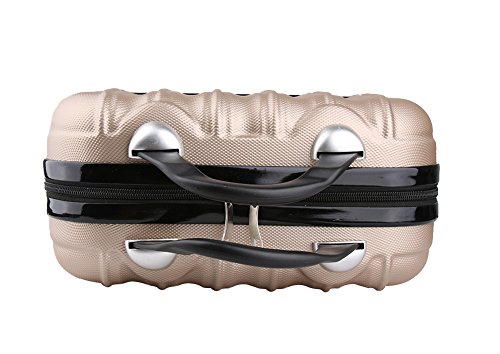 Genda 2Archer Kleine Kosmetikkoffer Hard Shell Handgepäck Reise Schönheittasche (Champagner) – Bild 6