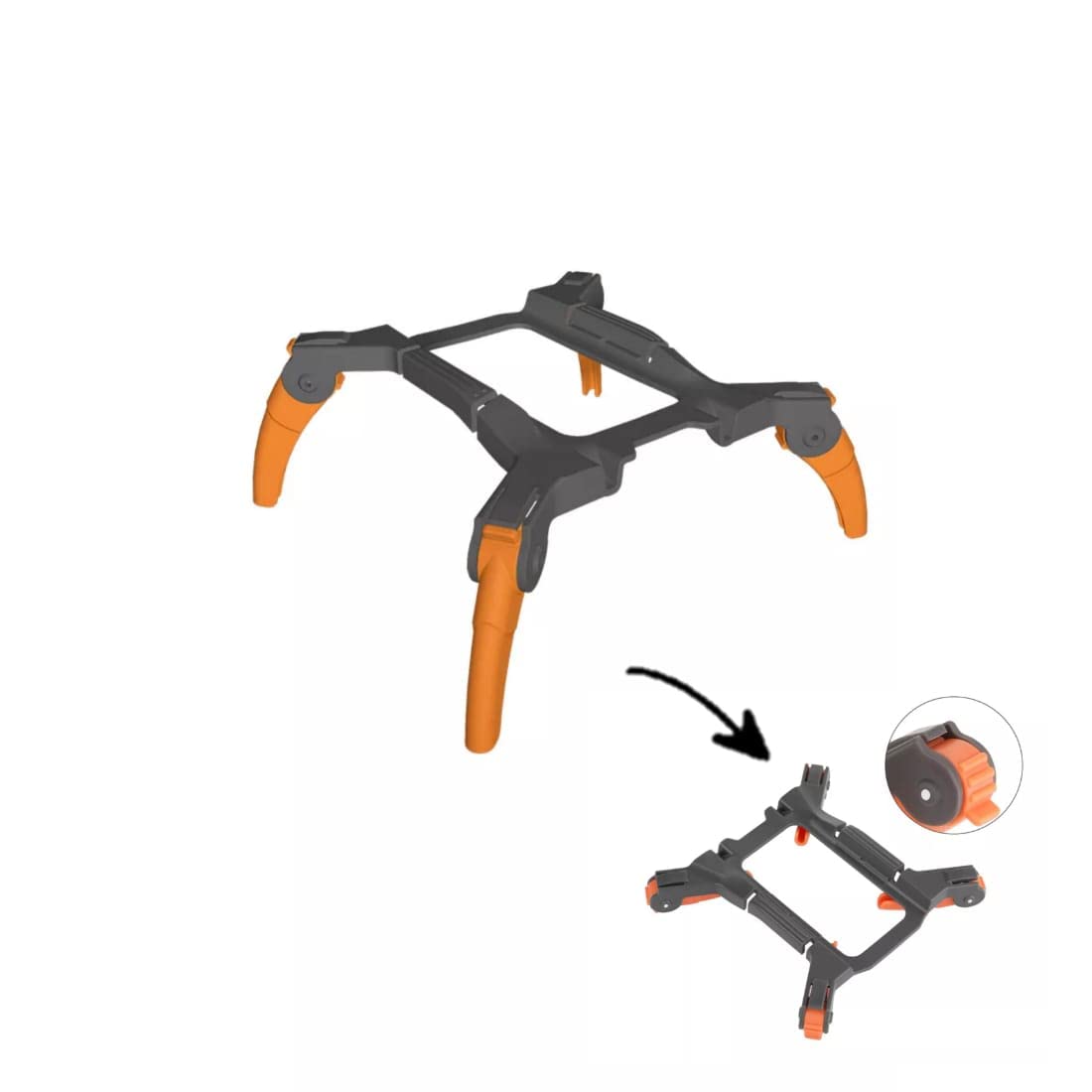 Height Extender Compatible with DJI Mavic Mini/Mini 2/ Mini SE Spider Landing Gear Foldable Accessories (Orange-Grey)