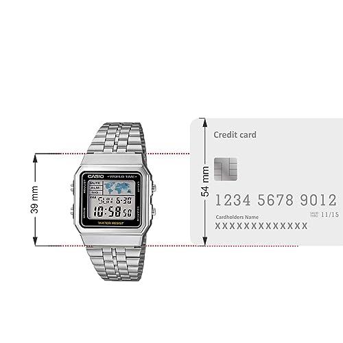 Image of Casio Unisex Vintage A500WA-1DF Black Digital Dial Silver Stainless Steel Band D133