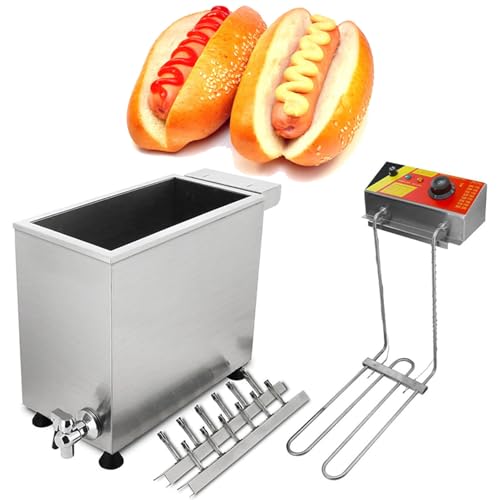 RayGenius MáQuina para Hacer Palitos De Perrito Caliente con Queso De Gran Capacidad, Freidora Comercial EléCtrica Industrial, Restaurante De Comida RáPida。