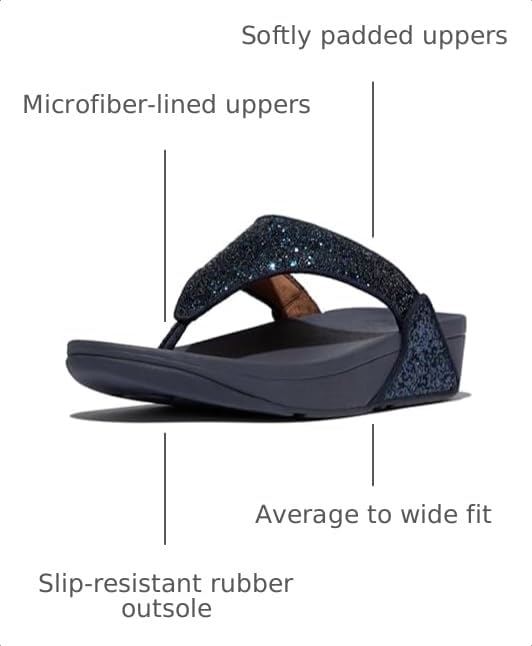 Image of FitFlop Lulu Multi-Tonal Glitter Toe-Post Sandals