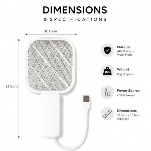 Image of USB Mosquito Killer Lamp with UV Light | Electric Insect Trap Racket | Portable Bug Zapper for Home