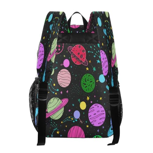 Planets Doodle Clear Backpack - Stadium Approved Large 15.7-inch Waterproof Transparent Bag for Sports, Concerts, Work, Travel#5353