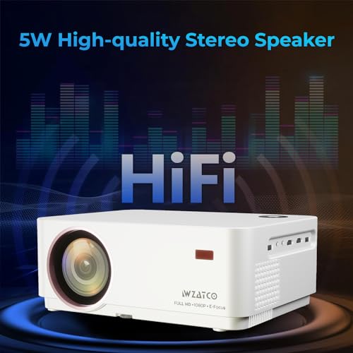 WZATCO Yuva Elite Automatic, Native 1080P Ultra Bright 12600 Lumens Projector for Home, 250” Screen | 5W Speaker | 2 Way Bluetooth | USB Screen Mirroring - Image 6