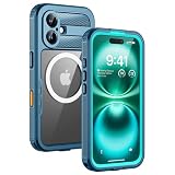 Lanhiem Magnetic for iPhone 16 Plus Waterproof Case, Blue