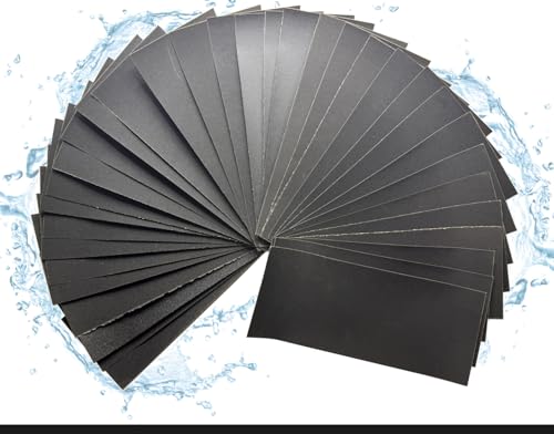 Image of Aventurine 36pcs Sandpaper 120 to 2000 Grits, Wet and Dry Sandpaper 9x3.6 Inch for Cars Polishing Metals Walls Wood Furniture Sanding, 120 150 180 240 320 400 600 800 1000 1200 1500 2000 Grits (36)