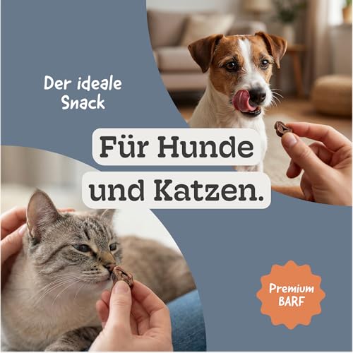 Hühnerherzen Gefriergetrocknet für Hund & Katze, 100% Naturbelassen, Premium Snack & Barf Ergänzung, Ohne Konservierungsstoffe (50g)