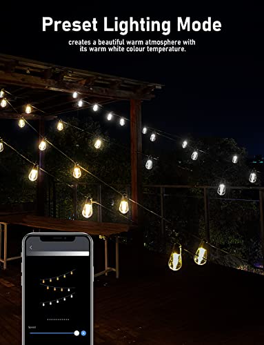 Aoycocr Solar Outdoor Lights 50Ft(45+5) Preset Modes Custom Display Bluetooth App Controlled Solar Patio Lights, Timer Usb Port Tunable White Outdoor String Lights Waterproof For Yard Pergola #TOP1