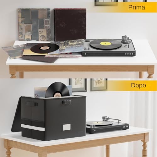 Boîte de rangement vinyle imperméable et ignifuge pour album - 8