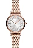 Emporio Armani Watch For Women, 32mm Rose gold tone Quartz Two hand movement with Stainless steel strap