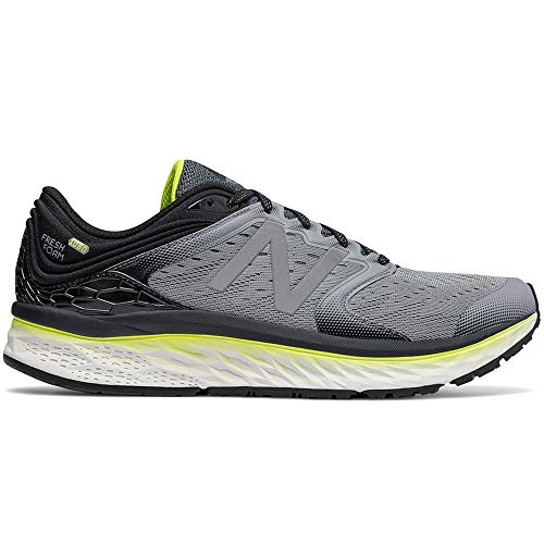 New Balance Men's Fresh Foam 1080 V8 Running Shoe, Grey/Yellow, 10 2E US