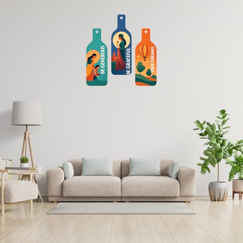 Image of GiftOday Be Generous Be Grateful Your Dreams Wooden Wall Hanging for Home Decor | Decoration Items for Livingroom | Modern Artwork Item for Office | Decorative Mdf Wall Hanger Artwork (Set of 3)
