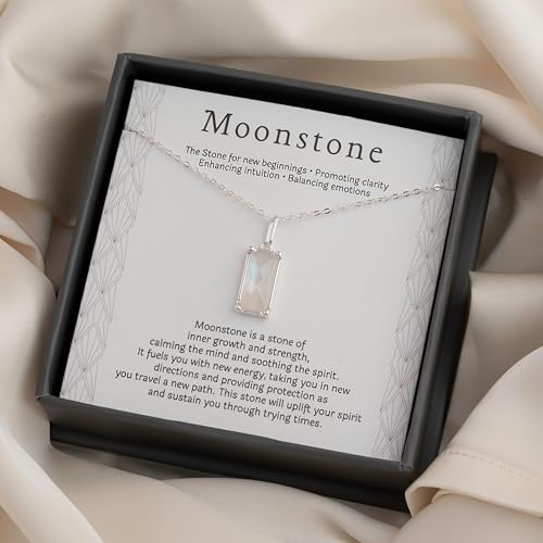 HOPE LOVE SHINE New Beginnings Rainbow Moonstone Sterling Silver Necklace for Women2