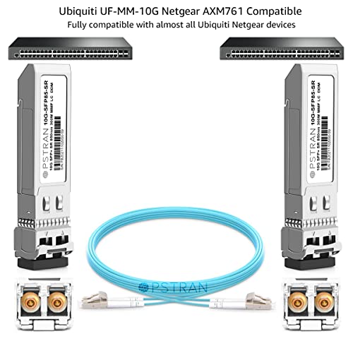 Image of 10GBASE-SR SFP+ Optical Transceiver Module Compatible with Ubiquiti Unifi UF-MM-10G 10Gbps 850nm 300m DDM Duplex LC MMF