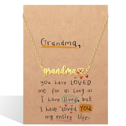 OMSEEN Grandma Gifts Necklace for Women Birthday Anniversary Appreciation Thanksgiving Day Mothers Day Christmas Gift Personalized Best Grandma Jewelry