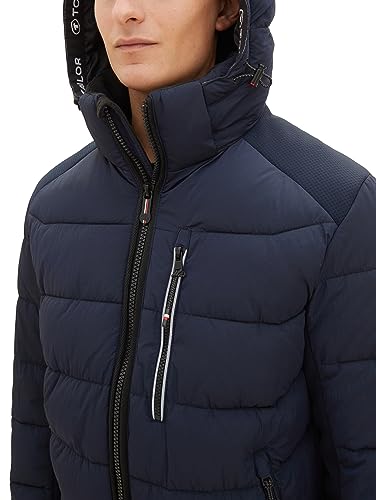TOM TAILOR Herren Puffer-Jacke mit Abnehmbarer Kapuze – Ansicht 3