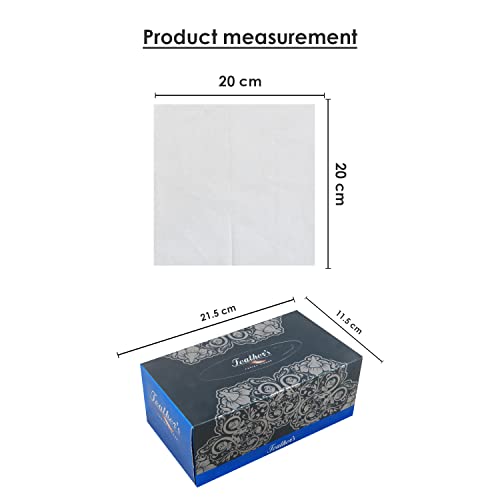 Image of Feather's Premium Facial Dry Tissue Super Soft & Super Absorbent Paper 2 Ply Pure Tree Pulp Biodegradable Tissue with 200 Pulls (Pack of 10)