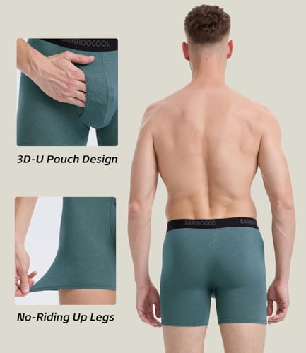 Image of BAMBOO COOL Men's Underwear Breathable Boxer Briefs with Fly Moisture-Wicking Lightweight Underwear 7-Pack