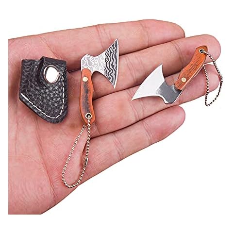 Epichao 2pcs Mini Hatchet Portable Knife Small Pocket Knife Keychain Knife Box Cutter Tools Cover