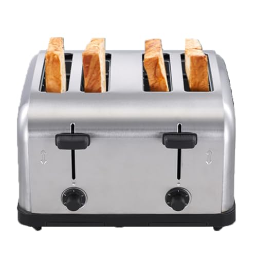 Image of Commercial Grade 4 Slice Toaster 225 Slices /Hour 1800W Extra Wide Slot 1.57 inch High Lift Lever 6-Shade Settings Heavy Duty for Restaurant Bagels,muffin,Tray, Bread, Breakfast, Texas Toast