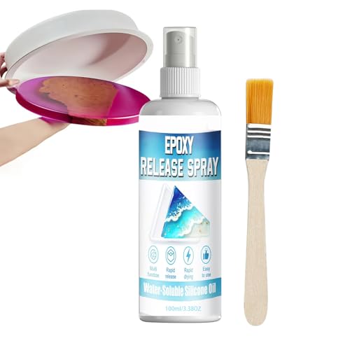 Spray de liberación de de silicona, 100 ml, lubricante de resina y hormigón, spray fácil de quitar el con fórmula antiadherente, ideal para fundir, yeso, velas, jabón, manualidades, hogar
