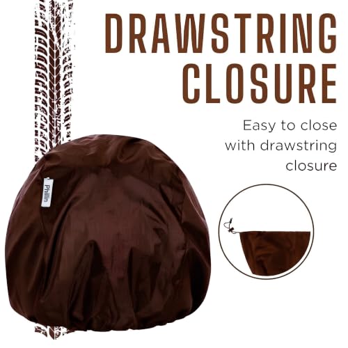 Image of Polyester Helmet Cover - Protects from Dust, Rain, Scratches Dustproof Waterproof Lightweight and Durable Secure Universal Size Storage Bag for Motorcycles Helmets (Pack of 2)
