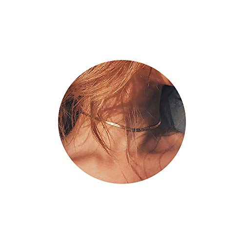 Dainty Flat Snake Chain Herringbone Choker Necklace for Women 14K Real Gold Plated