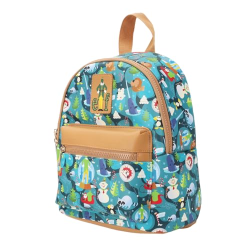 Bioworld Elf Illustrated North Pole Pattern 11.5" Mini Backpack3