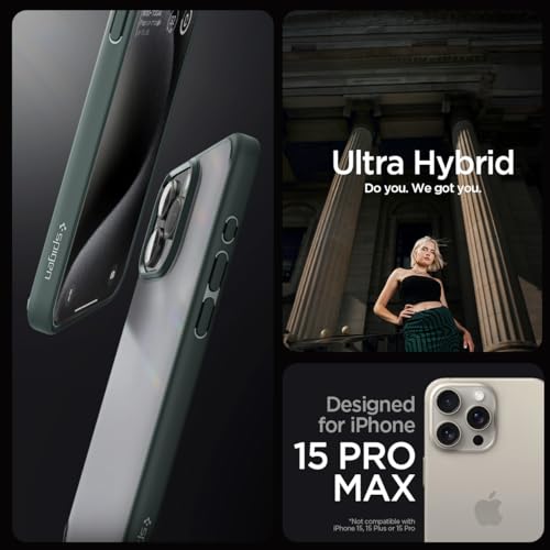Image of Spigen for iPhone 15 Pro Max Case, Ultra Hybrid [No Magnet Ring][Anti-Yellowing] - Frost Green