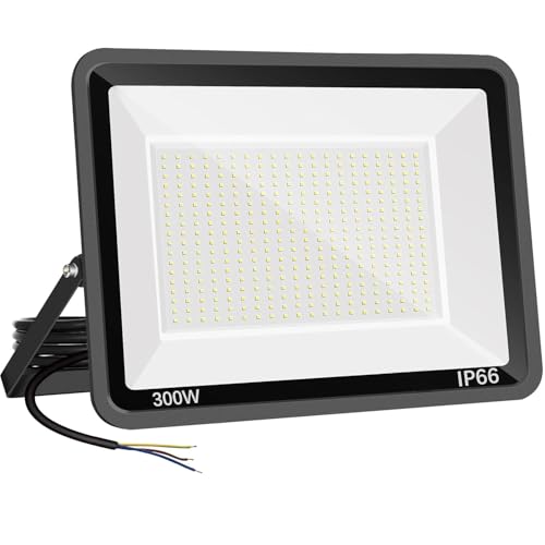 Niserelesa 300W LED Strahler Außen,Superhell 30000LM Scheiwerfer LED-Strahler, IP66 Wasserfest Fluter 6500K Kaltweiß Flutlicht Außenleuchte,für...