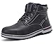 AX BOXING Stivali Invernali Uomo Stivaletti Scarpe Caldo Antiscivolo Trekking Comfort Piatto Classico all'aperto Scarpe Arrampicata Taglia 41-46 (Grigio, numeric_43)