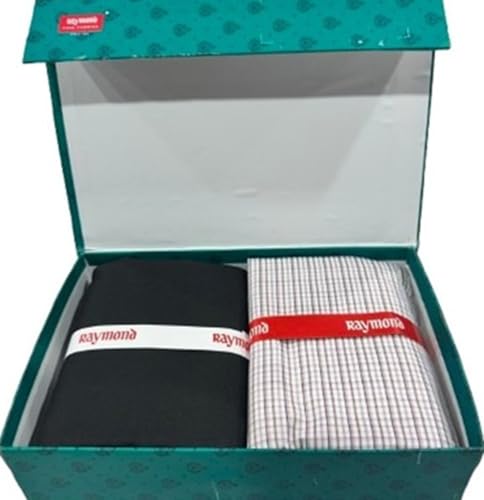 Image of Raymond Men's Premium Shirt & Trouser Fabric Combo | Unstitched Cotton Blend | Formal & Office Wear Fabric Set