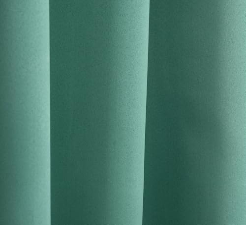 Image of LaVichitra Thermal Insulated 3 Layered Solid Blackout Polyester Opaque Window Curtain (5 ft, Aqua Blue)